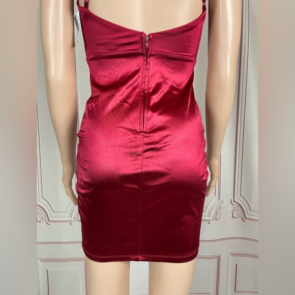 CITY STUDIO Womens Red Twist Front Crisscross Straps Zippere Short Dress XS - Picture 10 of 16